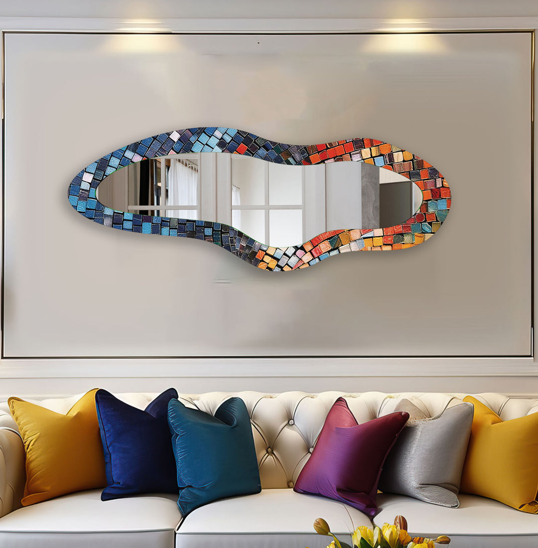 Modern Colorful Mosaic Full Body Wall Mirror