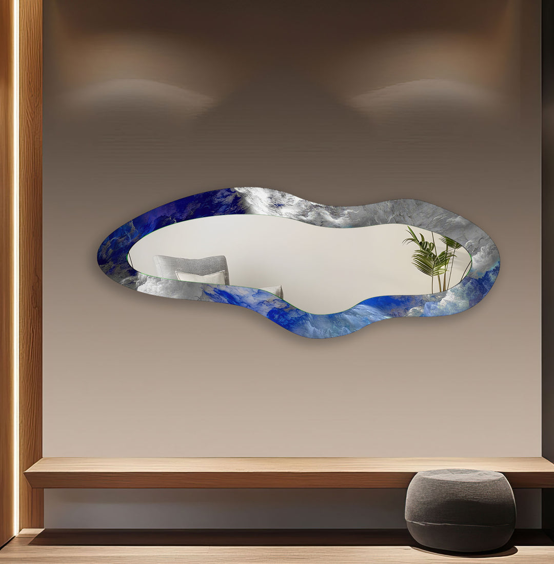 Large Irregular Glass Wall Mirror