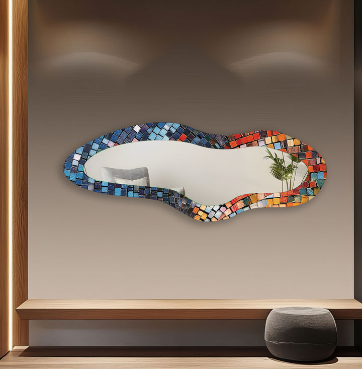 Modern Colorful Mosaic Full Body Wall Mirror