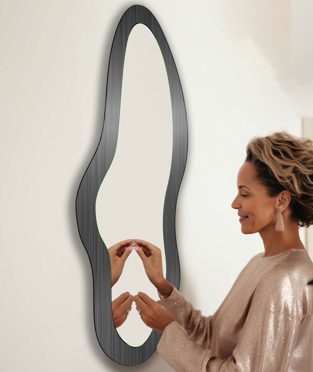 Metalic Grey Decorative Full Body Mirror