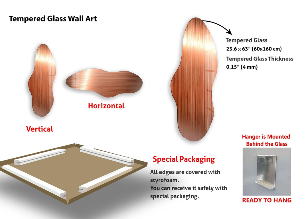 Irregular Asymmetrical Bronze Glass Wall Art