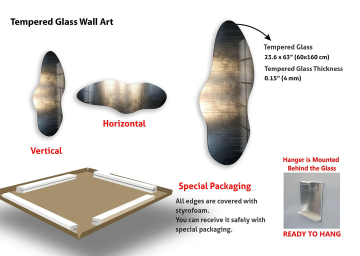 Irregular Asymmetrical Silver Glass Wall Art