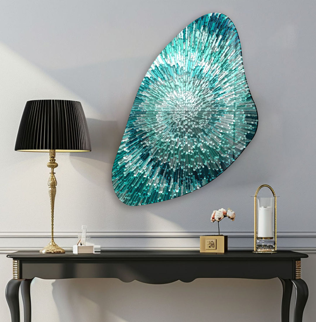 Abstract Turquoise Aesthetic Glass Wall Art, art glass wall art, glass wall art pictures
