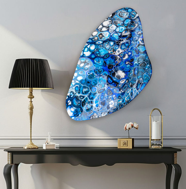 Blue Watercolor Aesthetic Glass Wall Art, glass image printing, glass prints from photos
