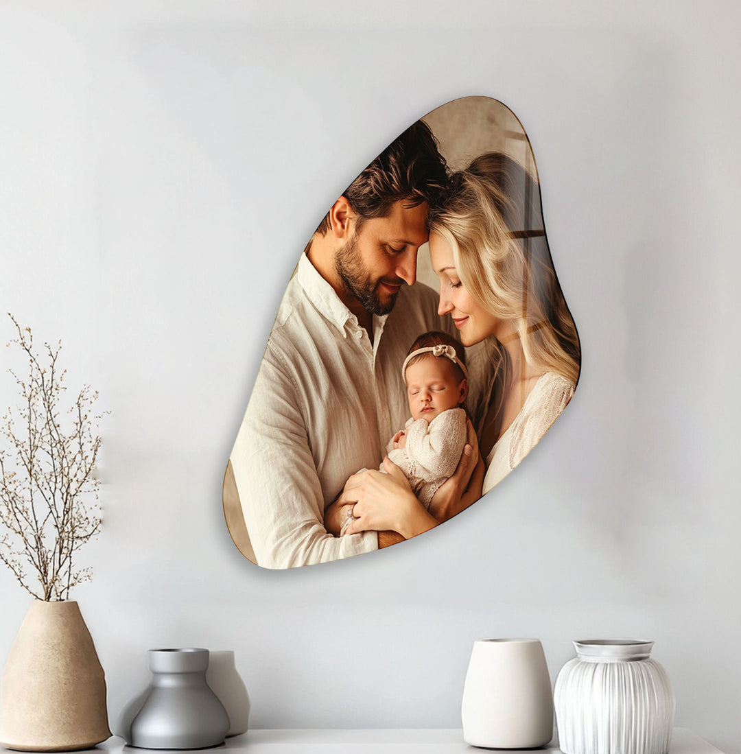 Asymmetrical Irregular Photos Printed On Glass