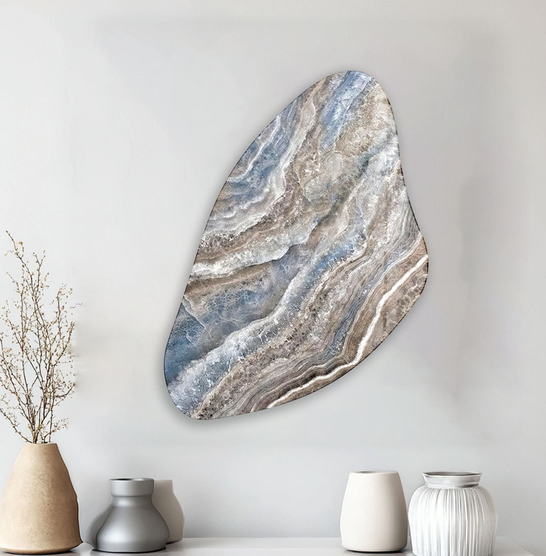 Blue Marble Pattern Aesthetic Glass Wall Art, print picture on glass, Tempered Glass Wall Art
