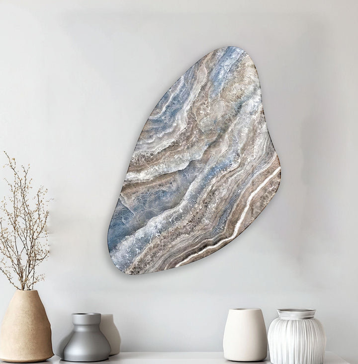 Blue Marble Pattern Aesthetic Glass Wall Art, print picture on glass, Tempered Glass Wall Art
