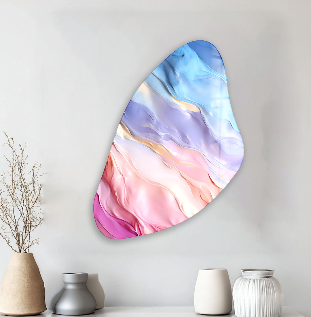 Abstract Pink Aesthetic Glass Wall Art, glass image printing, glass prints from photos
