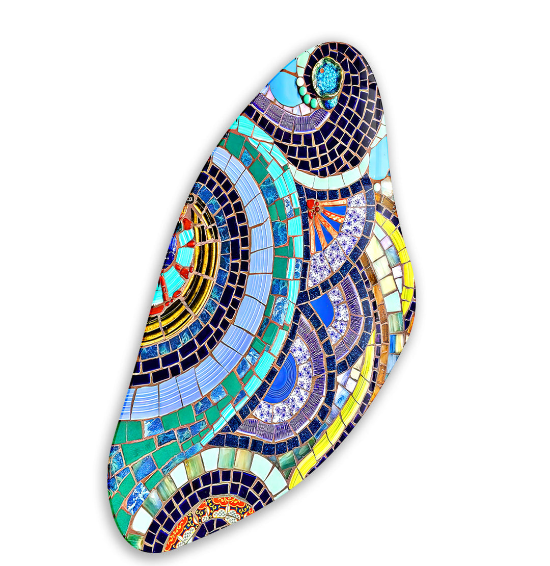 Aesthetic Mosaic Pattern Irregular Glass Wall Art, glass photo prints, glass picture prints
