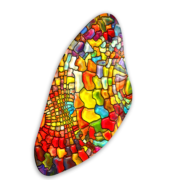 Aesthetic Orange Stained Irregular Glass Wall Art, glass image printing, glass prints from photos
