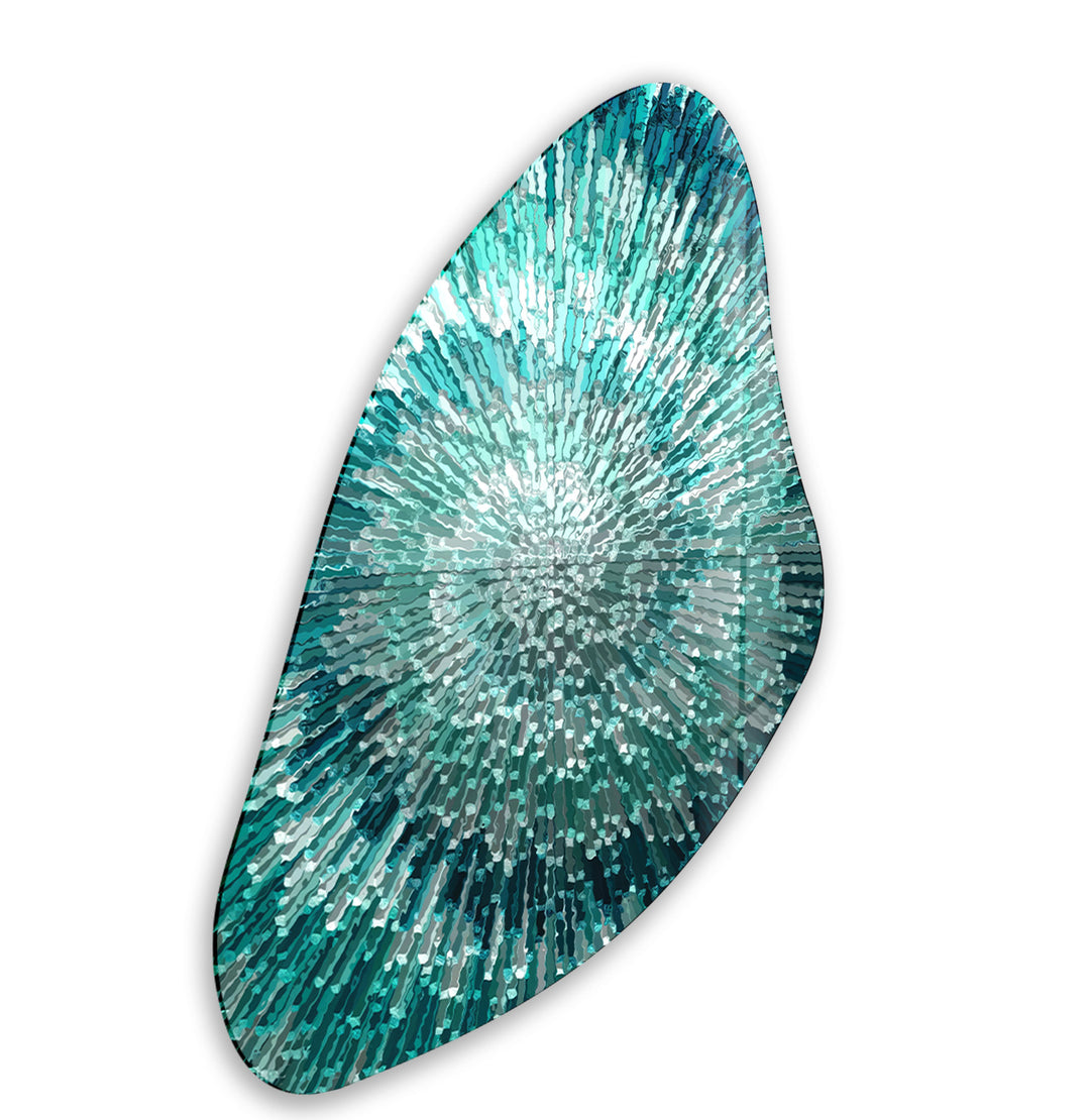 Abstract Turquoise Aesthetic Glass Wall Art, glass image printing, glass prints from photos
