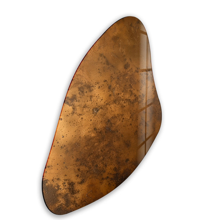 Bronze Color Abstract Asymmetrical Glass Wall Art, glass image printing, glass prints from photos
