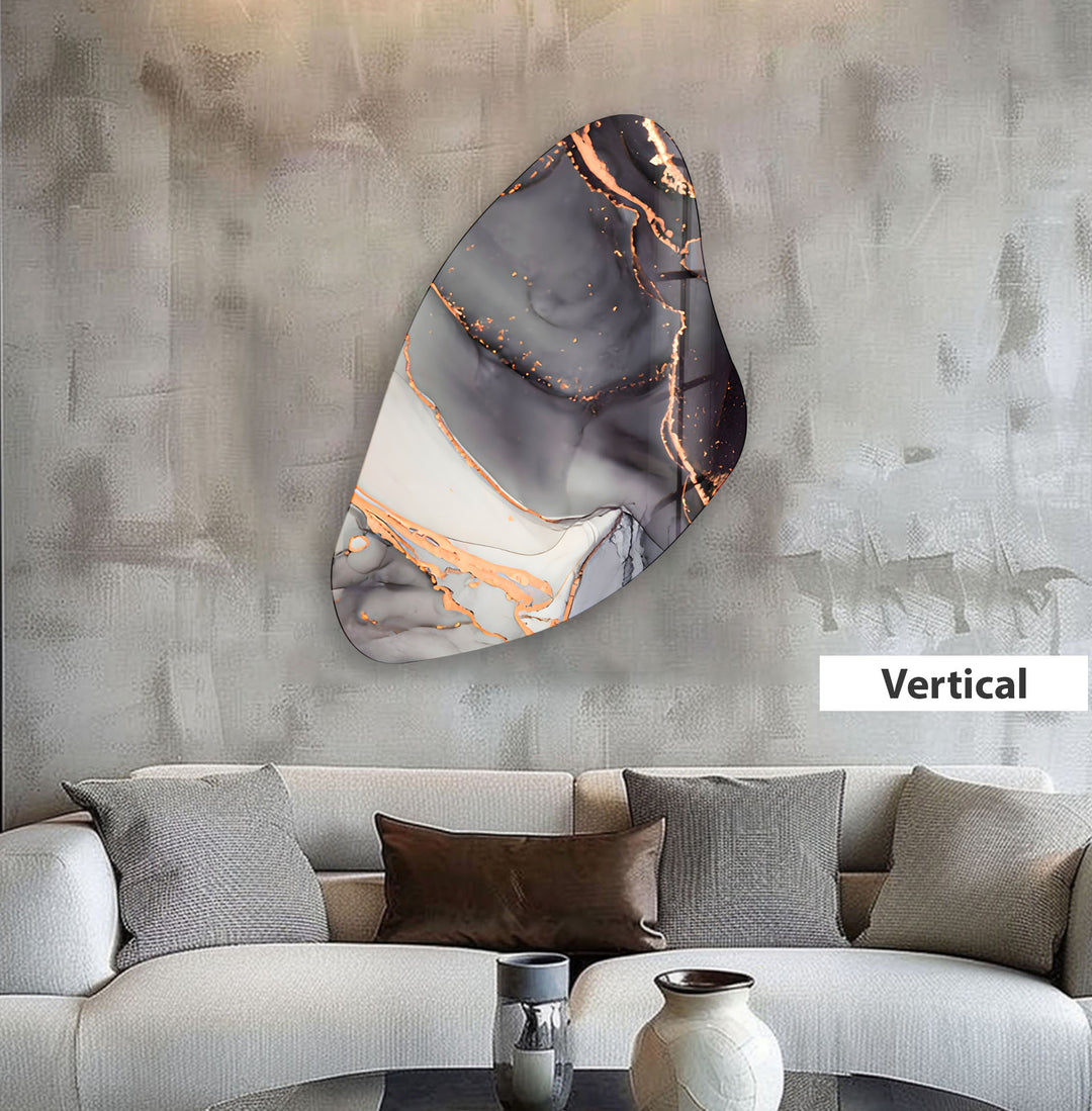 Grey Alcohol Ink Aesthetic Glass Wall Art, photo print on glass, prints on glass wall art
