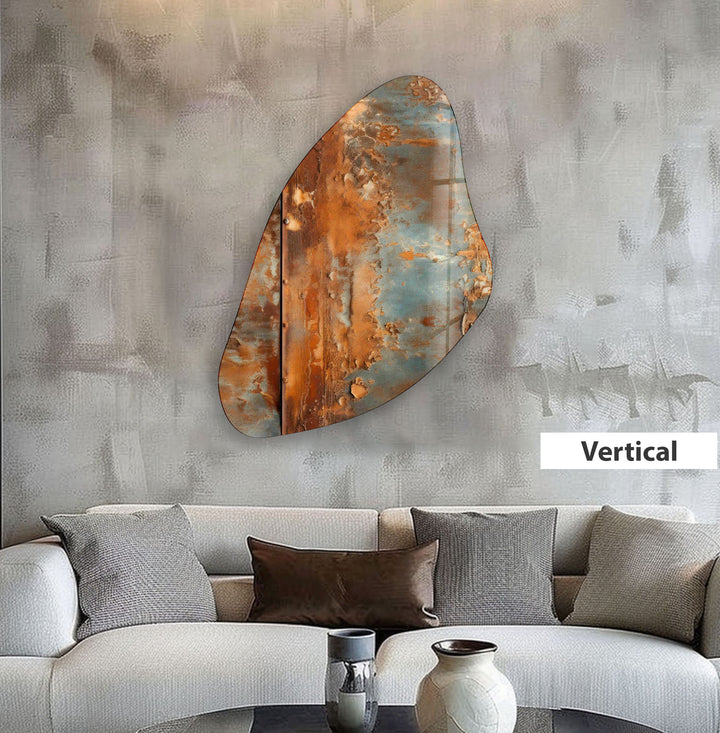 Abstract Rustic Irregular Glass Wall Art, Glass Printing Wall Art, Print photos on glass
