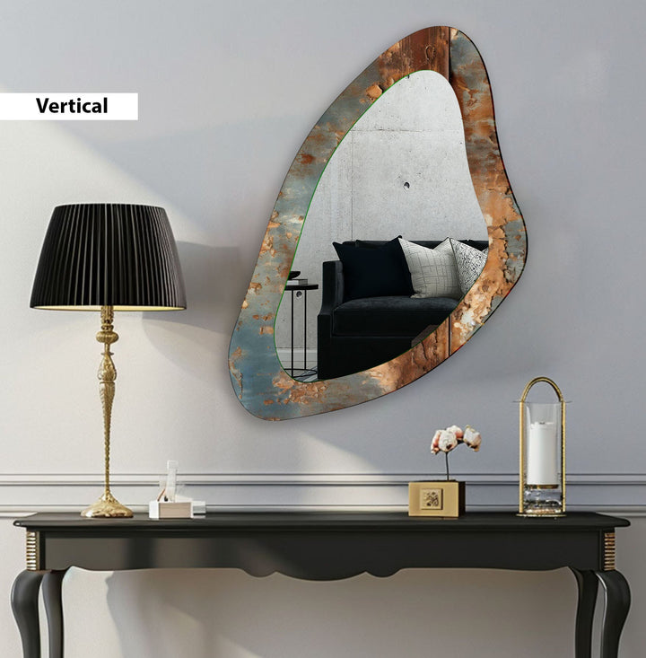 Modern Gray Asymmetrical Wall Mirror