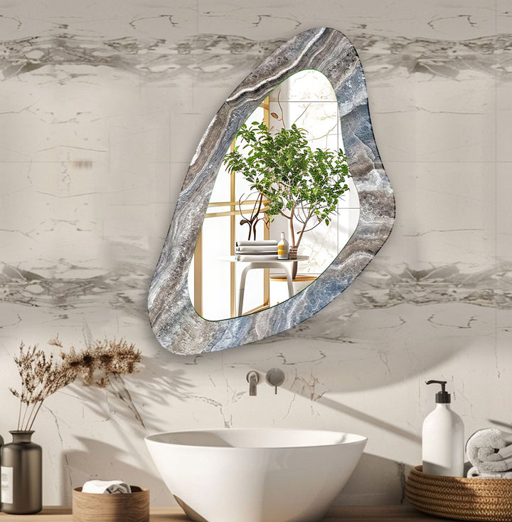 Mirrored wall art showcasing creative patterns and reflective designs for a contemporary touch
