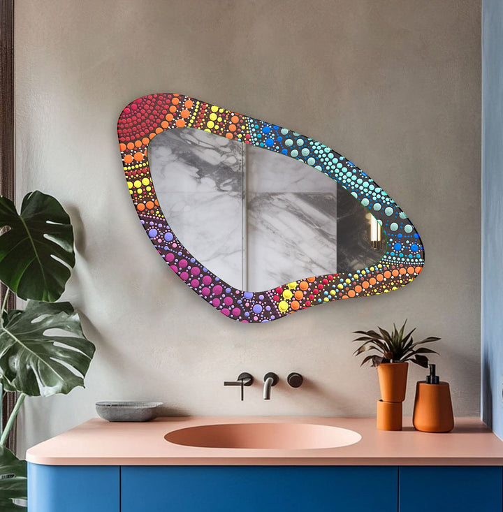 Mirror wall decor combining artistic elements with practical functionality for a unique touch
