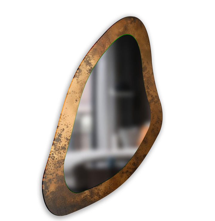 Vivid Copper Color Asymmetrical Wall Mirror