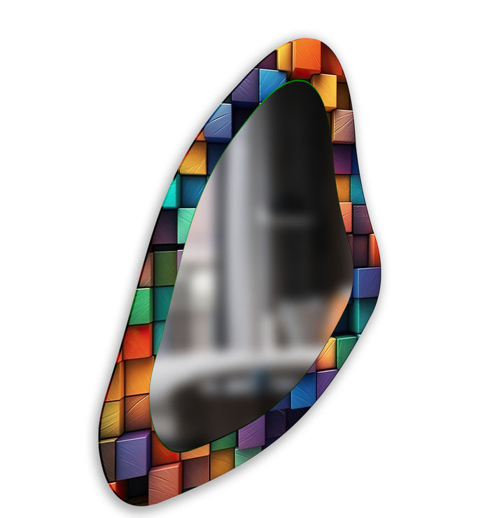 Colorful Modern Aesthetic Glass Wall Mirror