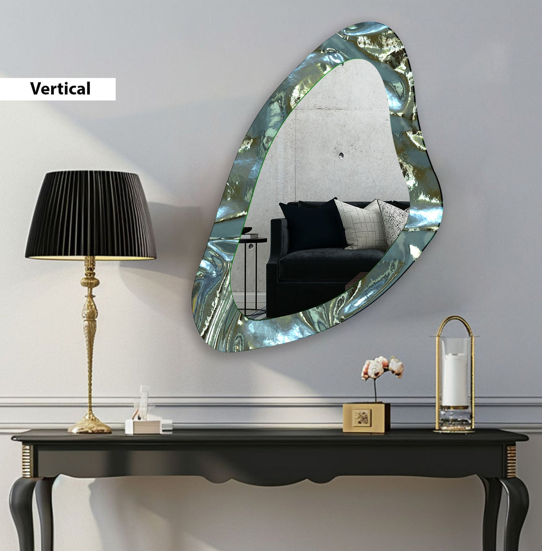 Green Large Decorative Glass Wall Mirror