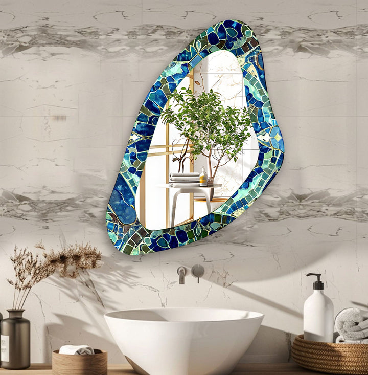 Green Decorative Large Glass Wall Mirror