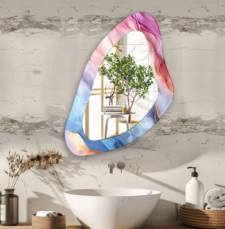 Mirror wall art inspired by abstract forms, perfect for adding a touch of artistic charm
