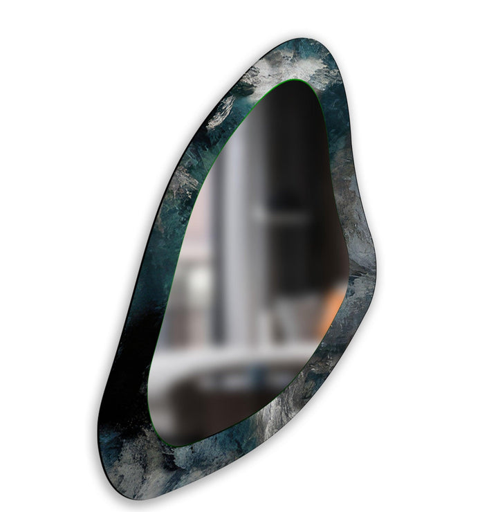 Dark Green Abstract Aesthetic Wall Mirror