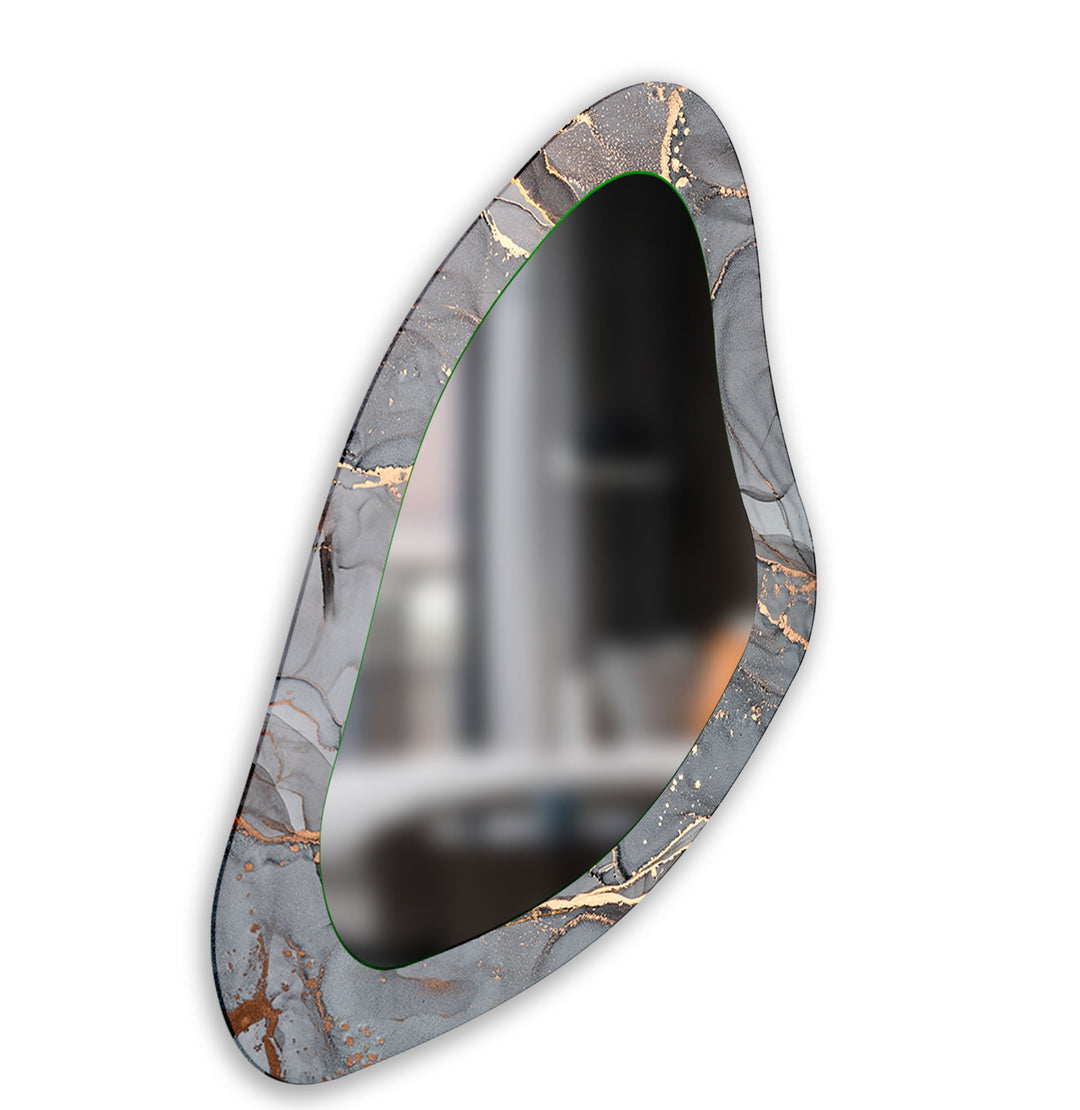 Grey Abstract Large Glass Wall Mirror