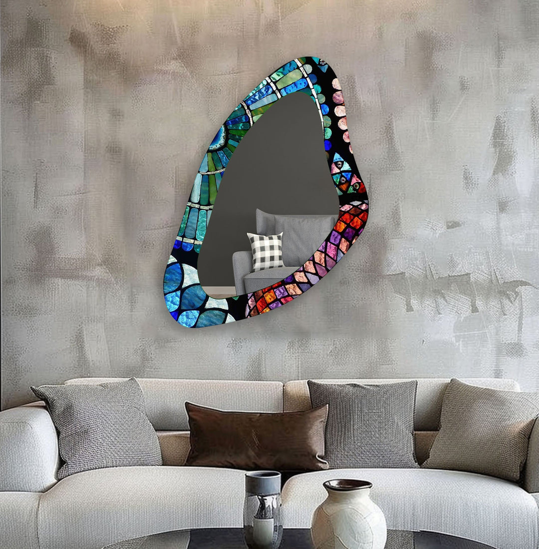 Mosaic Accent Large Aesthetic Wall Mirror