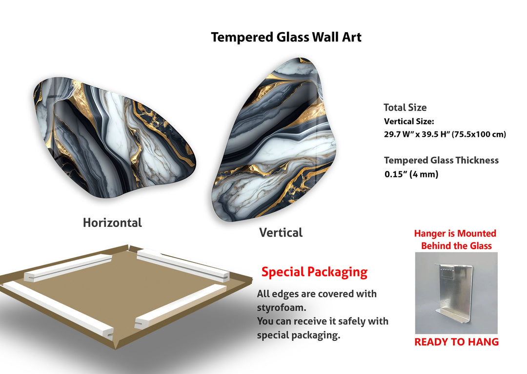 Grey & Gold Alcohol Ink Aesthetic Glass Wall Art, photo print on glass, prints on glass wall art
