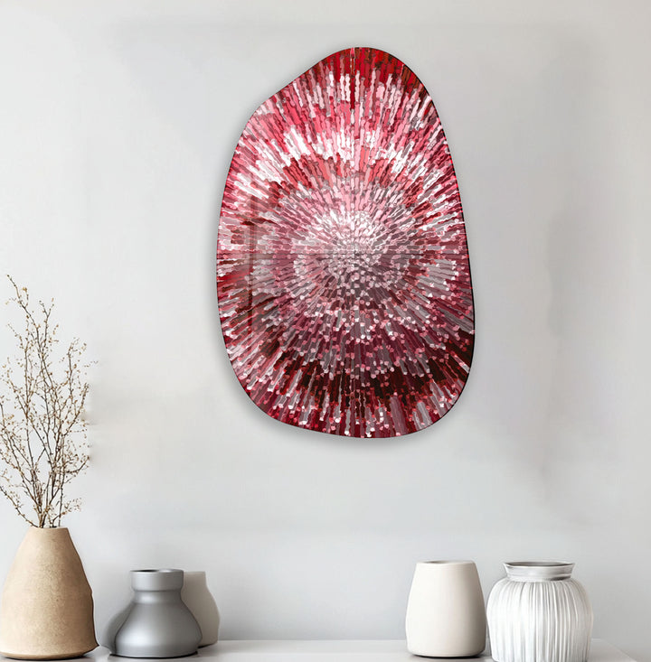 Abstract Red Lines Aesthetic Glass Wall Art, Glass Printing Wall Art, Print photos on glass
