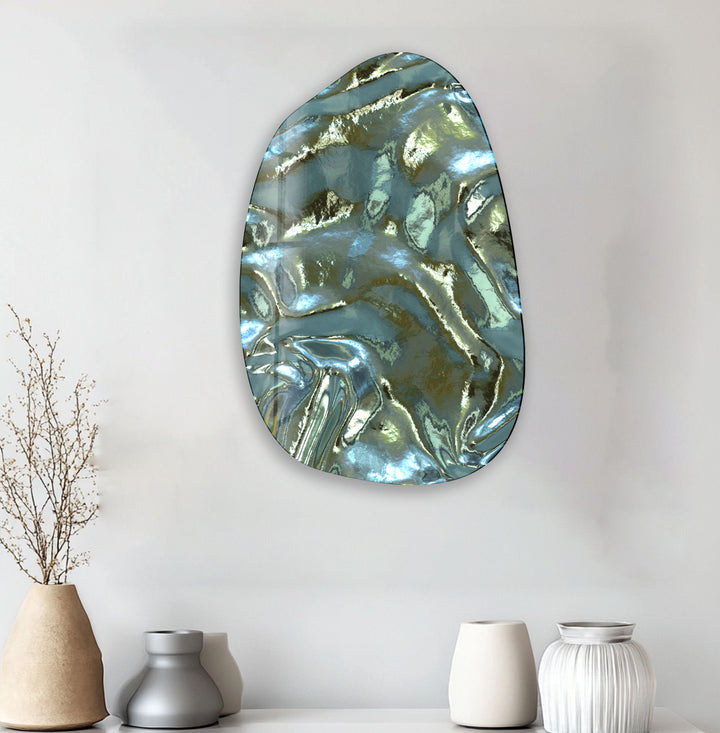 Abstract Liquid Texture Irregular Glass Wall Art, print on glass, glass printed photos

