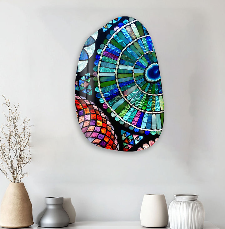 Siobhan Allen Mosaics Irregular Glass Wall Art, print on glass, glass printed photos

