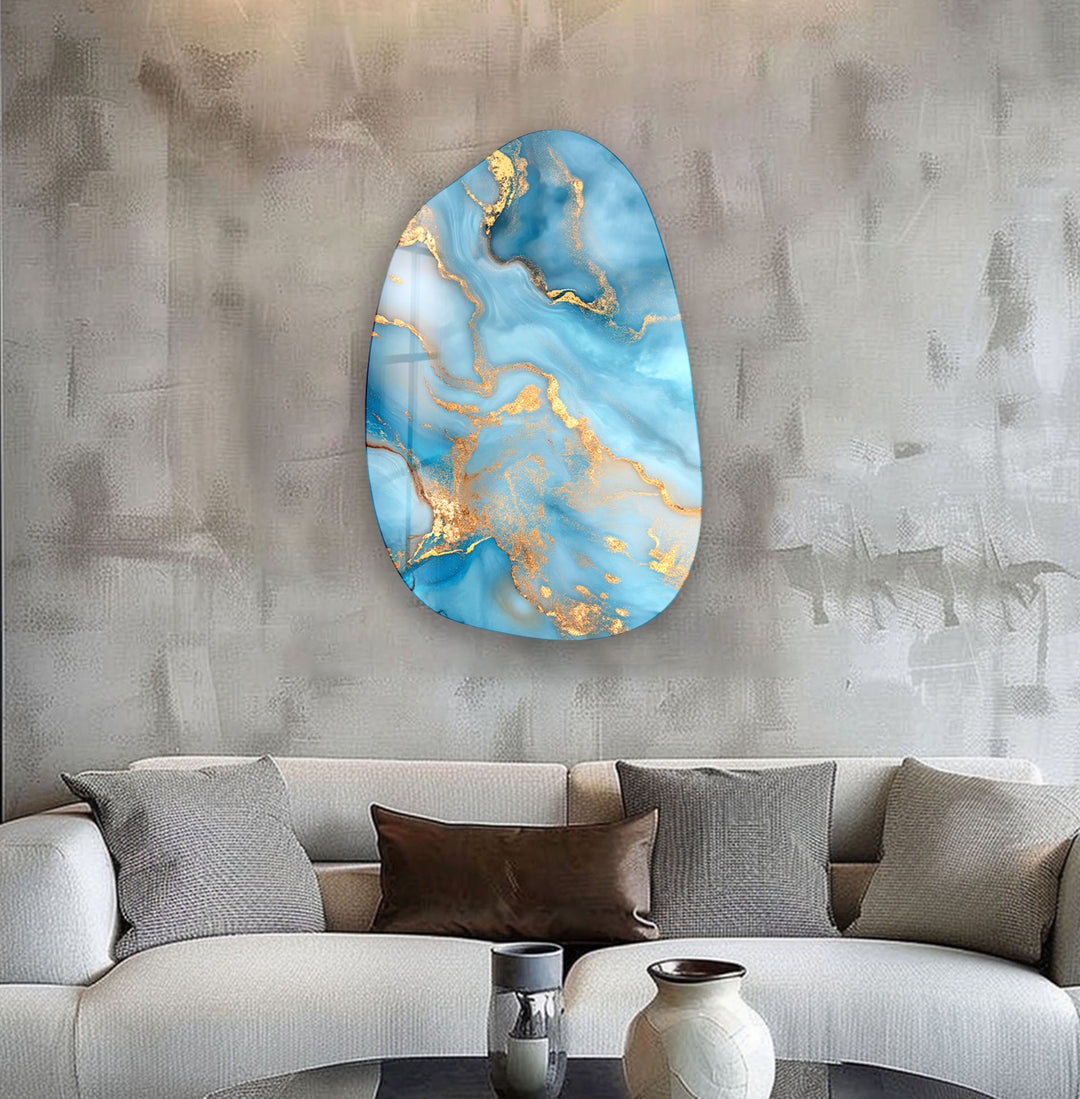 Gold Marble Asymmetrical Glass Wall Art, art glass wall art, glass wall art pictures
