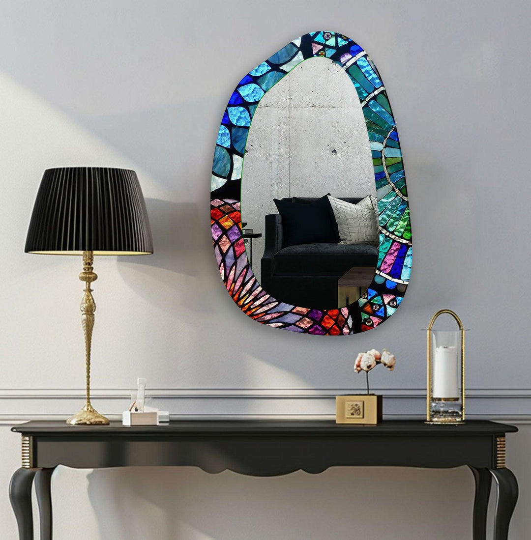 Wall mirrors designed with bold geometric shapes to make a striking statement
