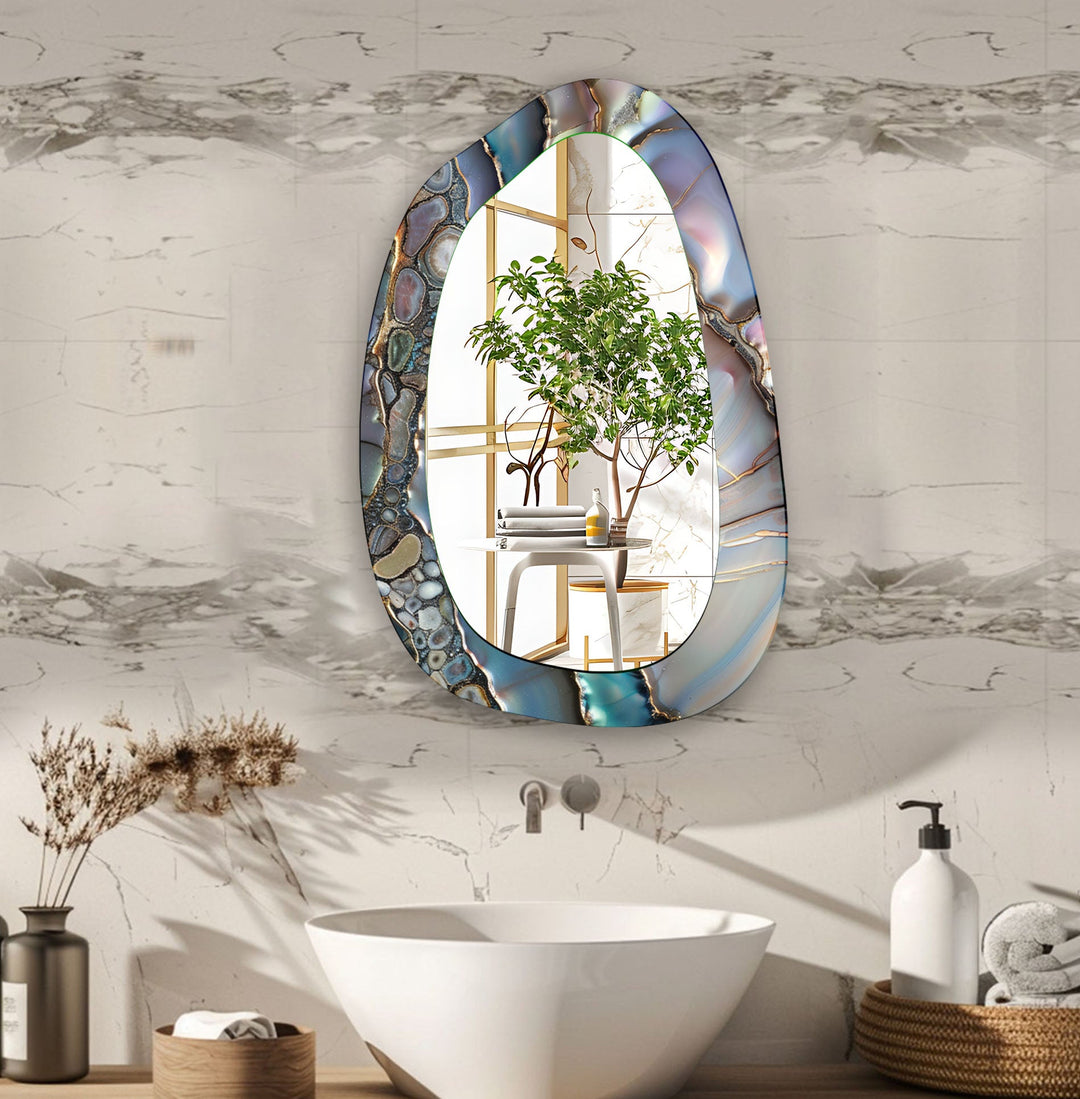 Decorative wall mirror with unique shapes and reflective surfaces for a chic statement
