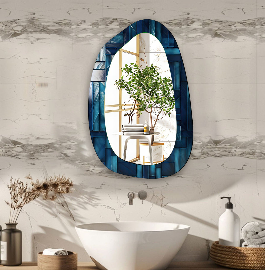 Mosaic Tiles Large Batroom Glass Wall Mirror