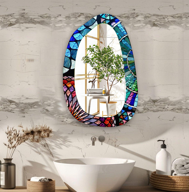 Decorative wall mirror with a contemporary design, perfect for adding elegance to any space
