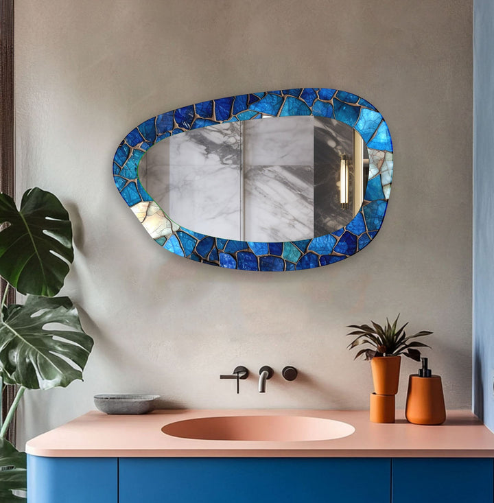 Mosaic Marble Bathroom Glass Wall Mirror