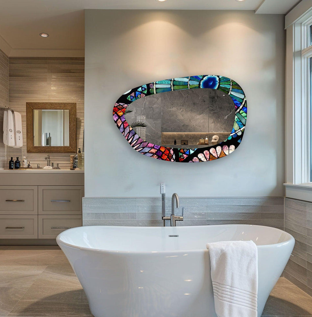 Mirror wall art with creative patterns and reflective accents to brighten your walls
