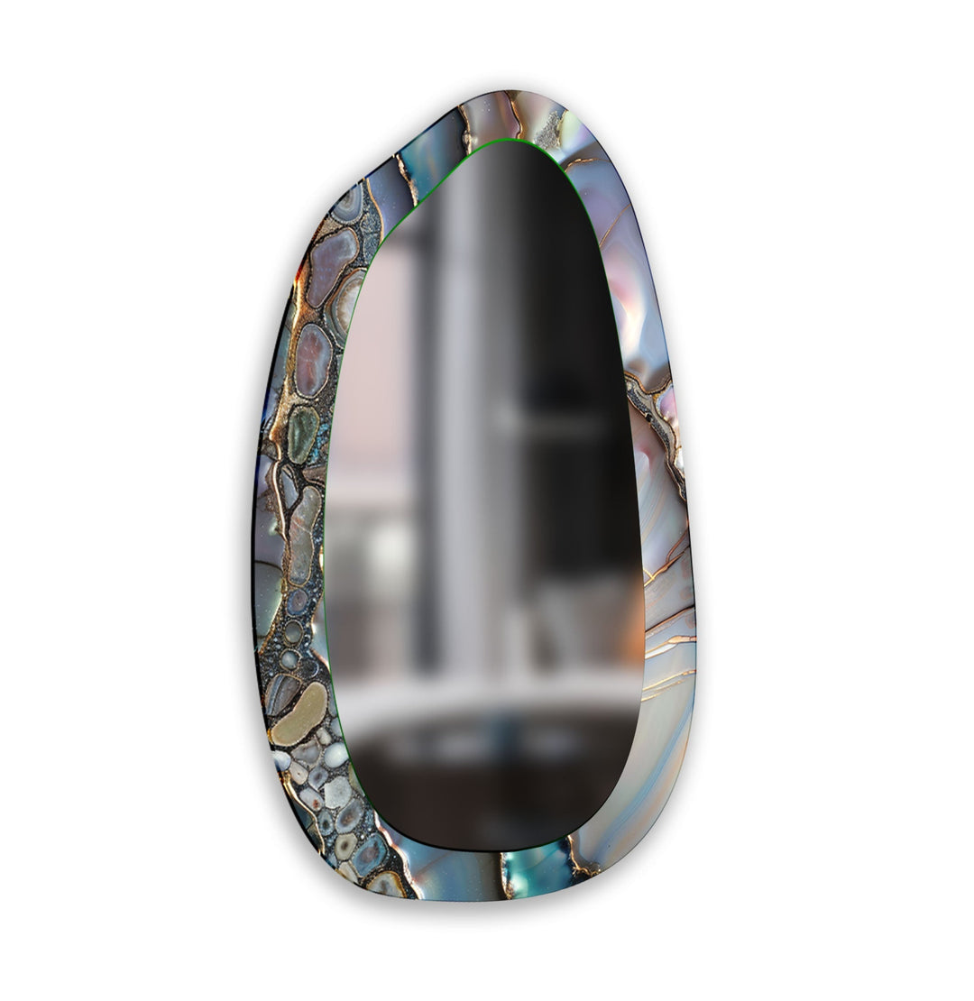 Gay Marbled Irregular Glass Wall Mirror