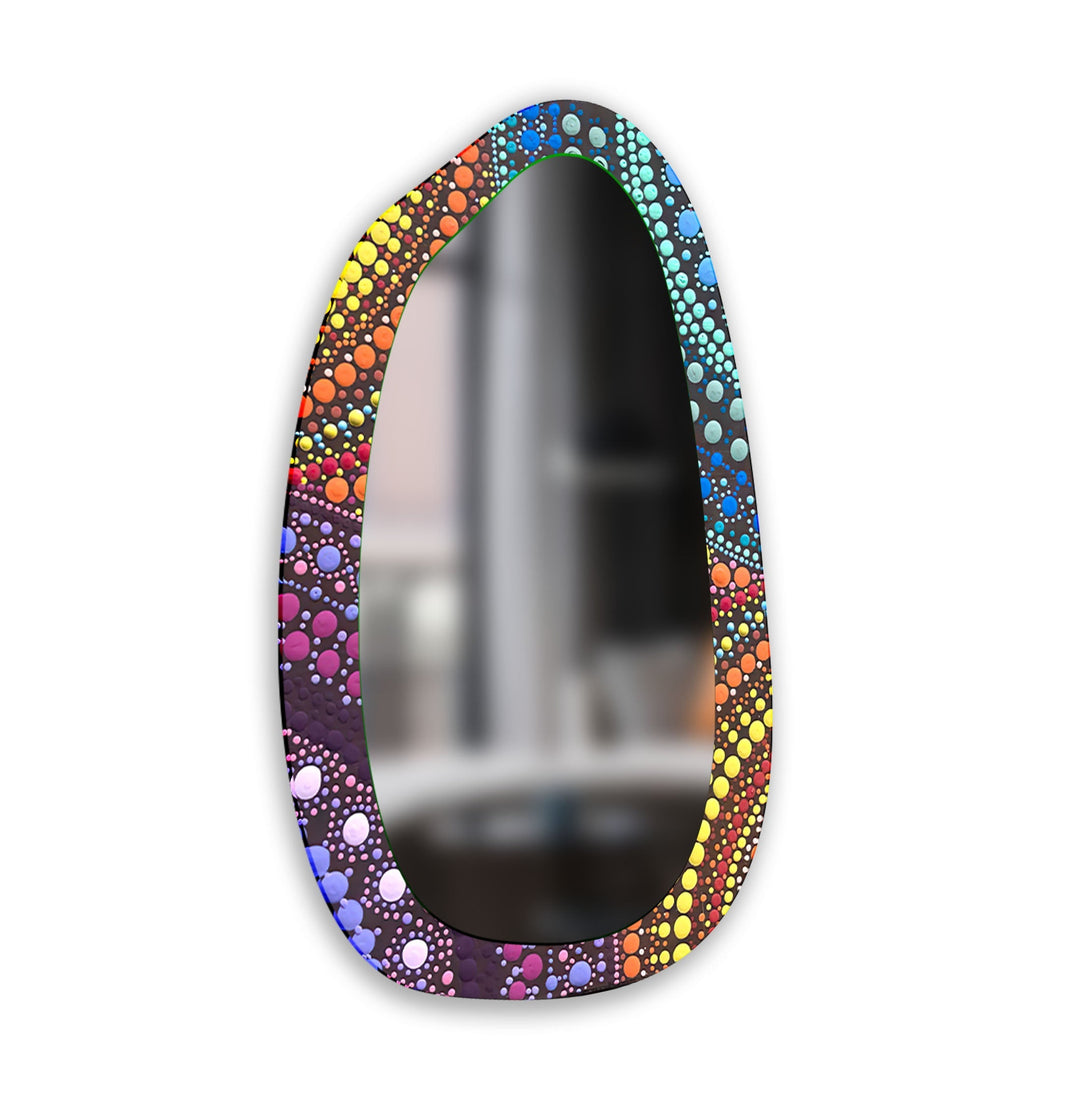 Mosaic Rainbow Color Print Glass Wall Mirror