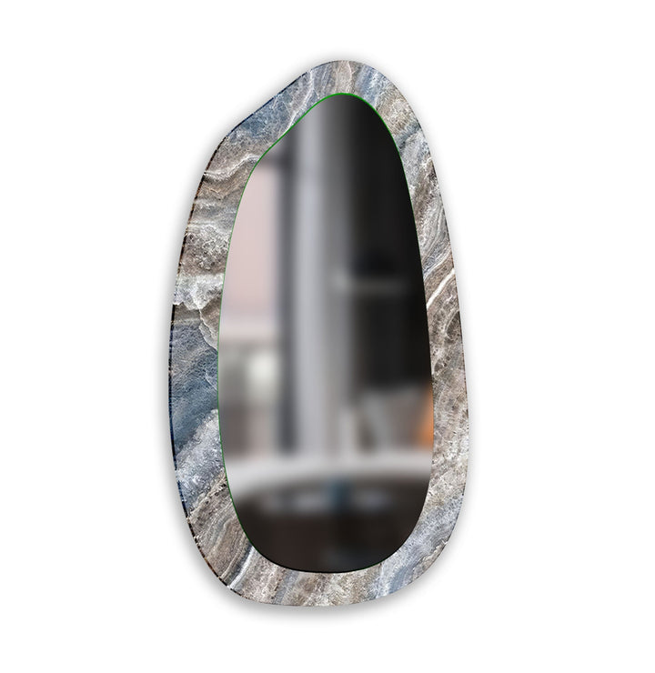 Gray Decorative Marble Bedroom Wall Mirror