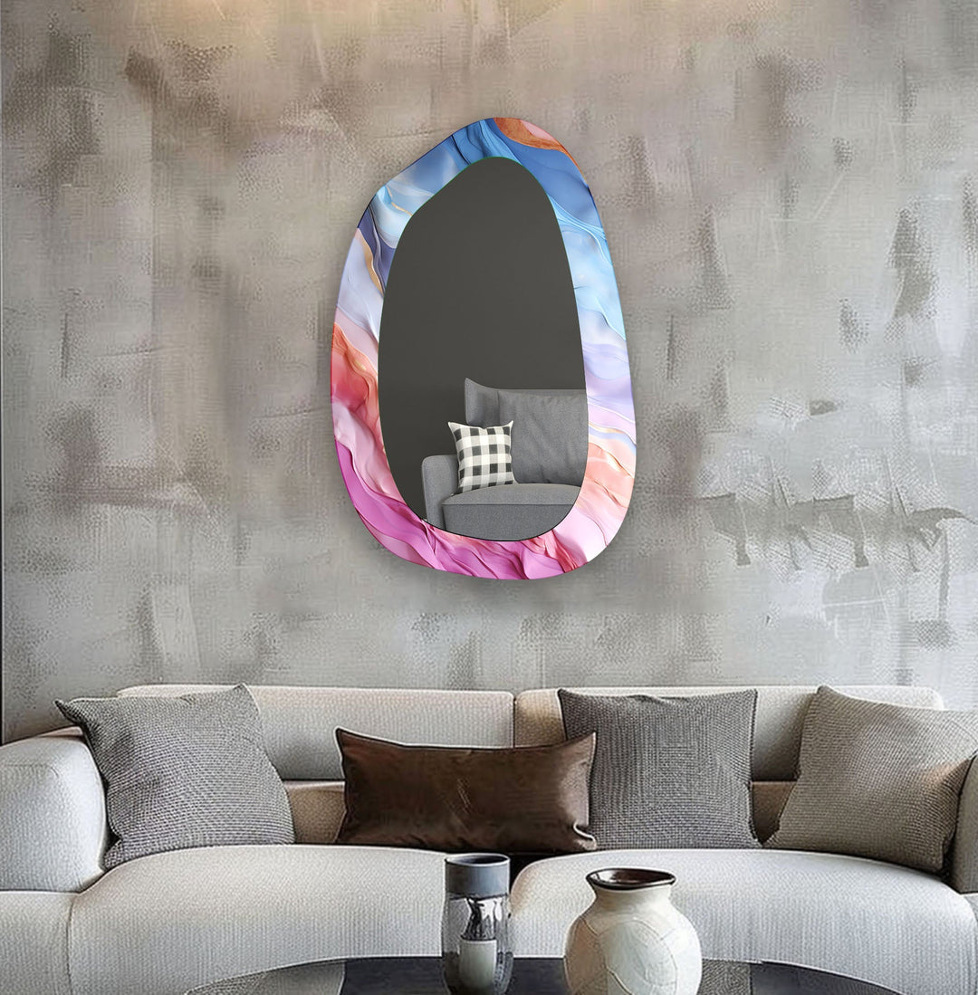 Pink Elegant Enterway Glass Wall Mirror