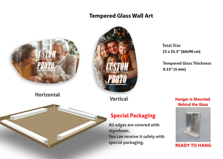 Irregular Asymmetric Photos Printed On Glass