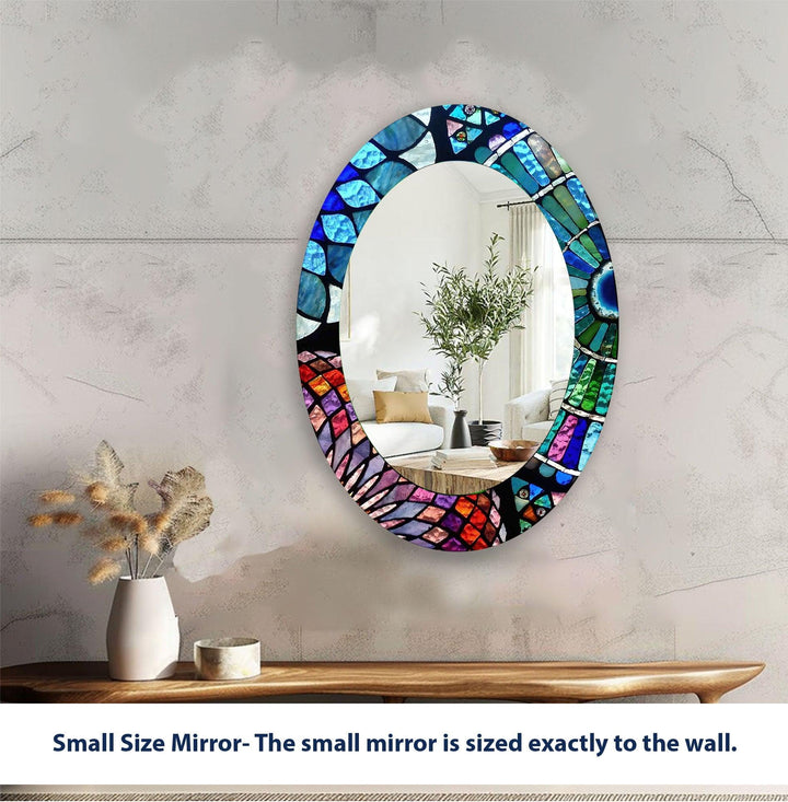 Blue Stained Entryway Mirror