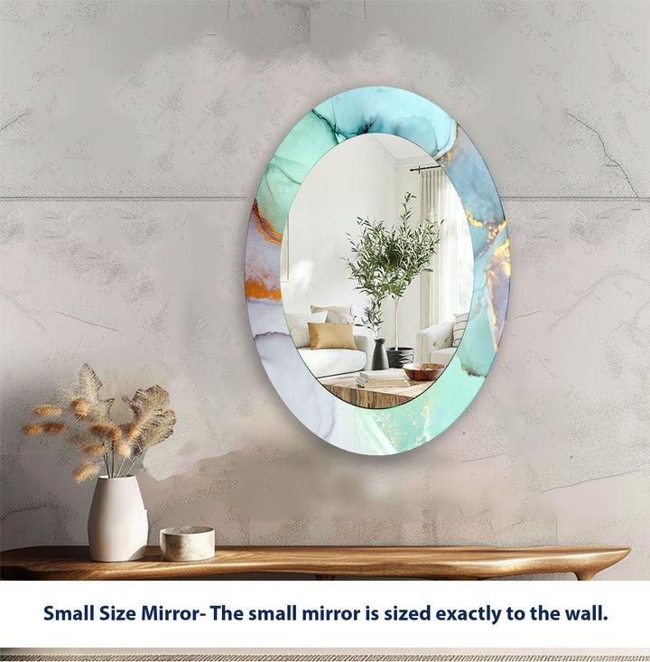 Modern Abstract Oval Wall Mirror