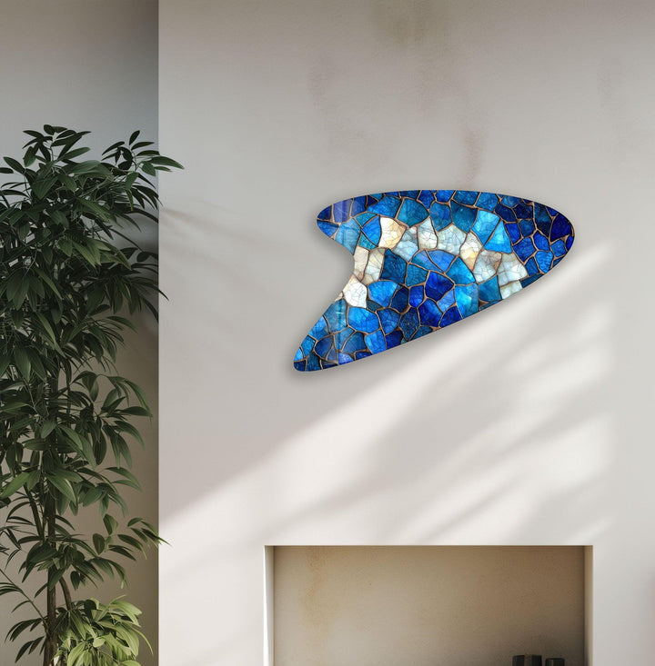 Blue Stained Stunning Glass Wall Art, stained glass wall art, stained glass wall decor
