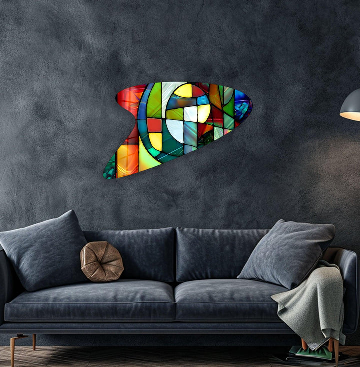 Colorful Stained Irregular Glass Wall Art, art glass wall art, glass wall art pictures
