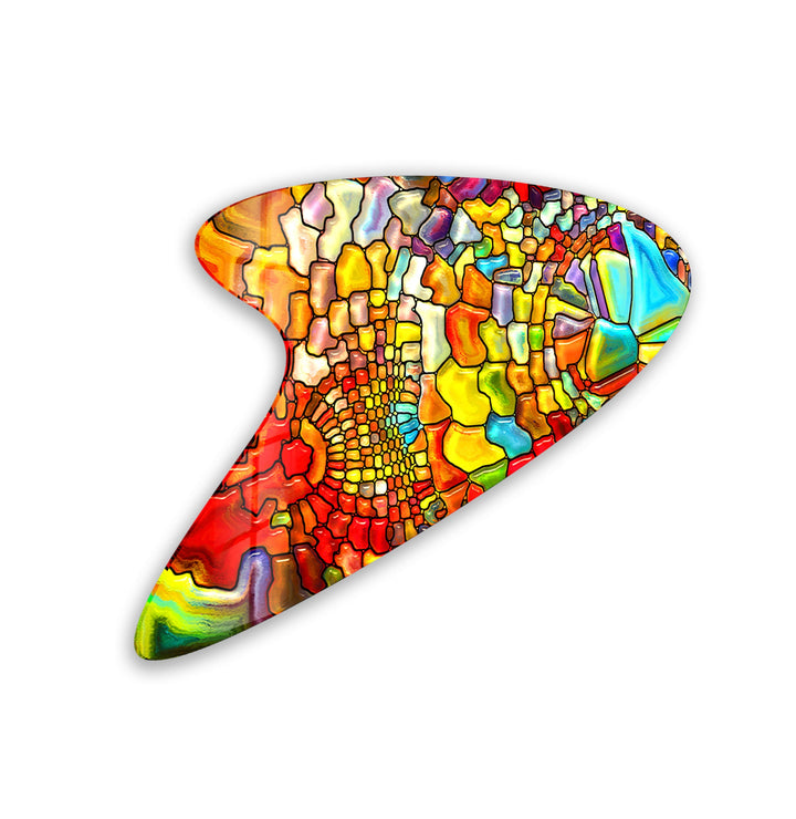 Red Stained Irregular Glass Wall Art, glass photo prints, glass picture prints
